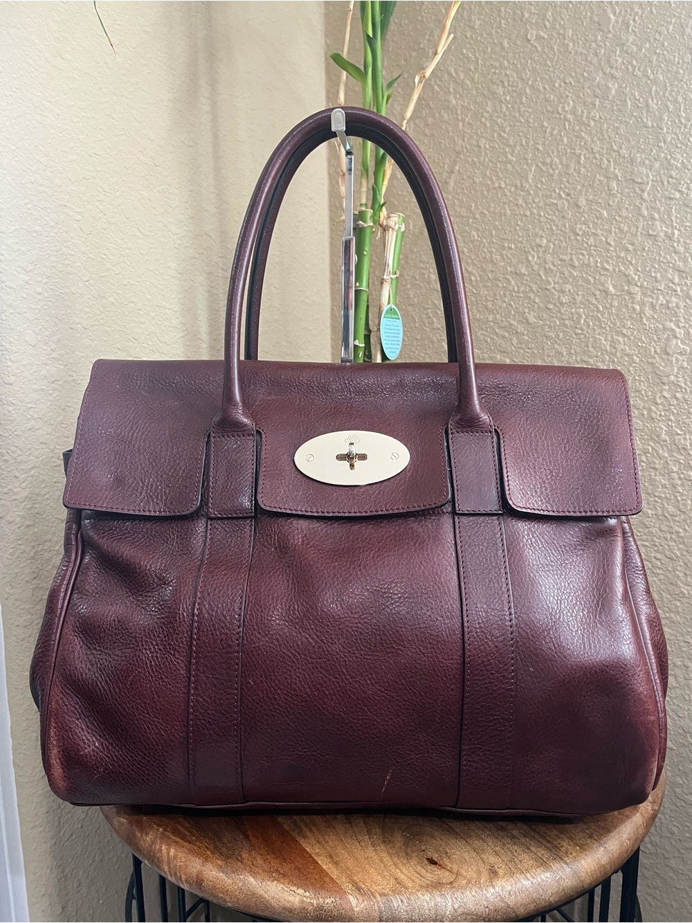 MULBERRY OXBLOOD BUFFALO LEATHER BAYSWATER